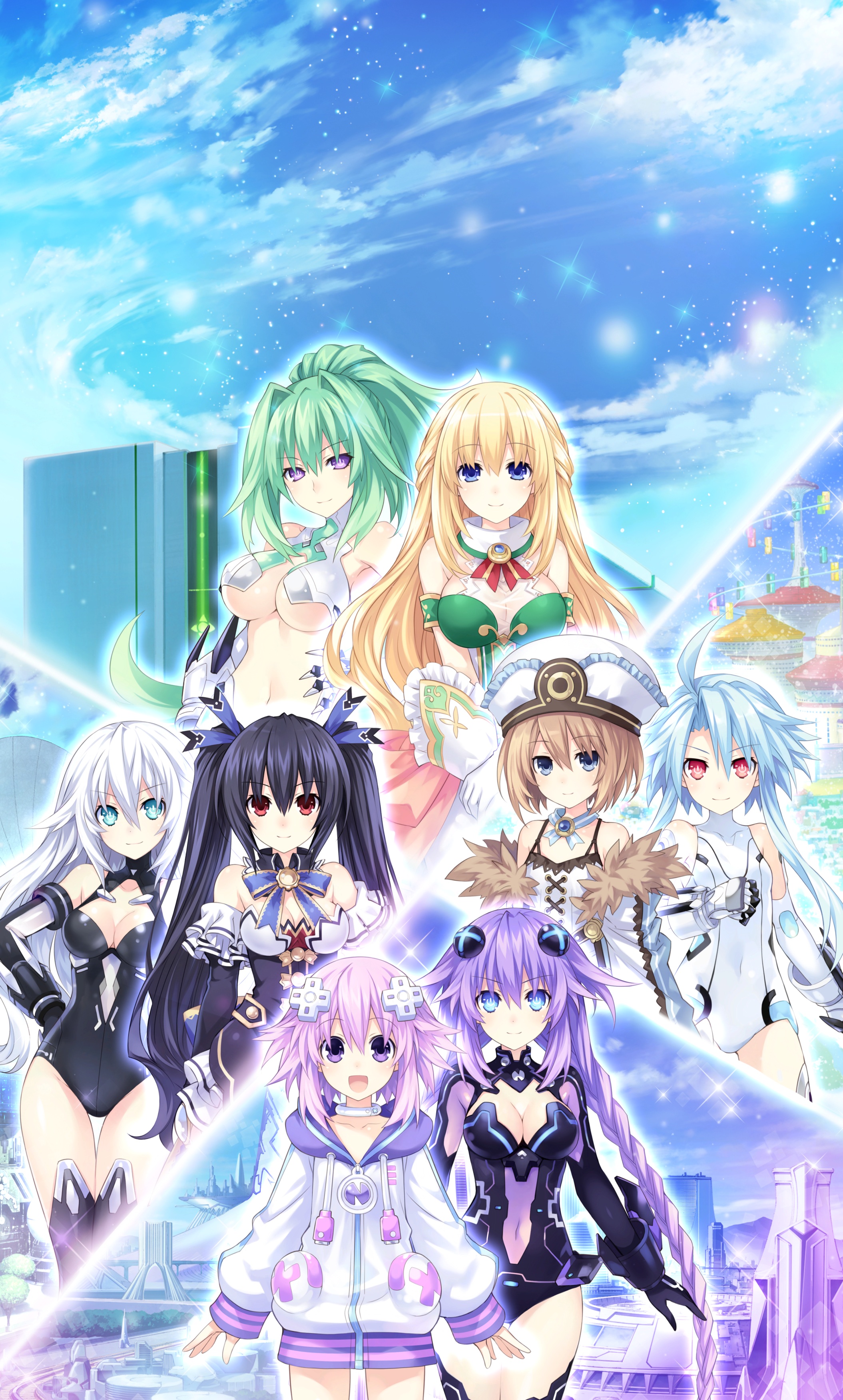 Tsunako Choujigen Game Neptune Black Heart Blanc Green Heart Neptune 